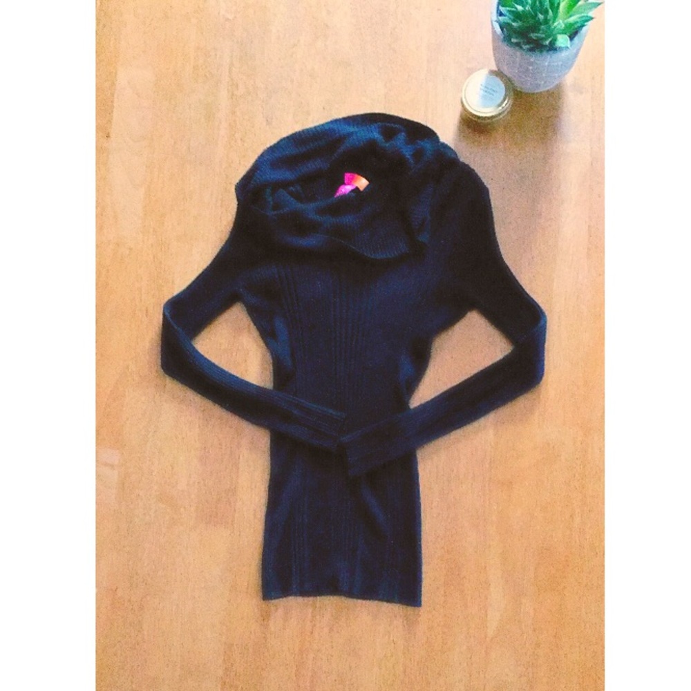 Black Cowl Neck Sweater
